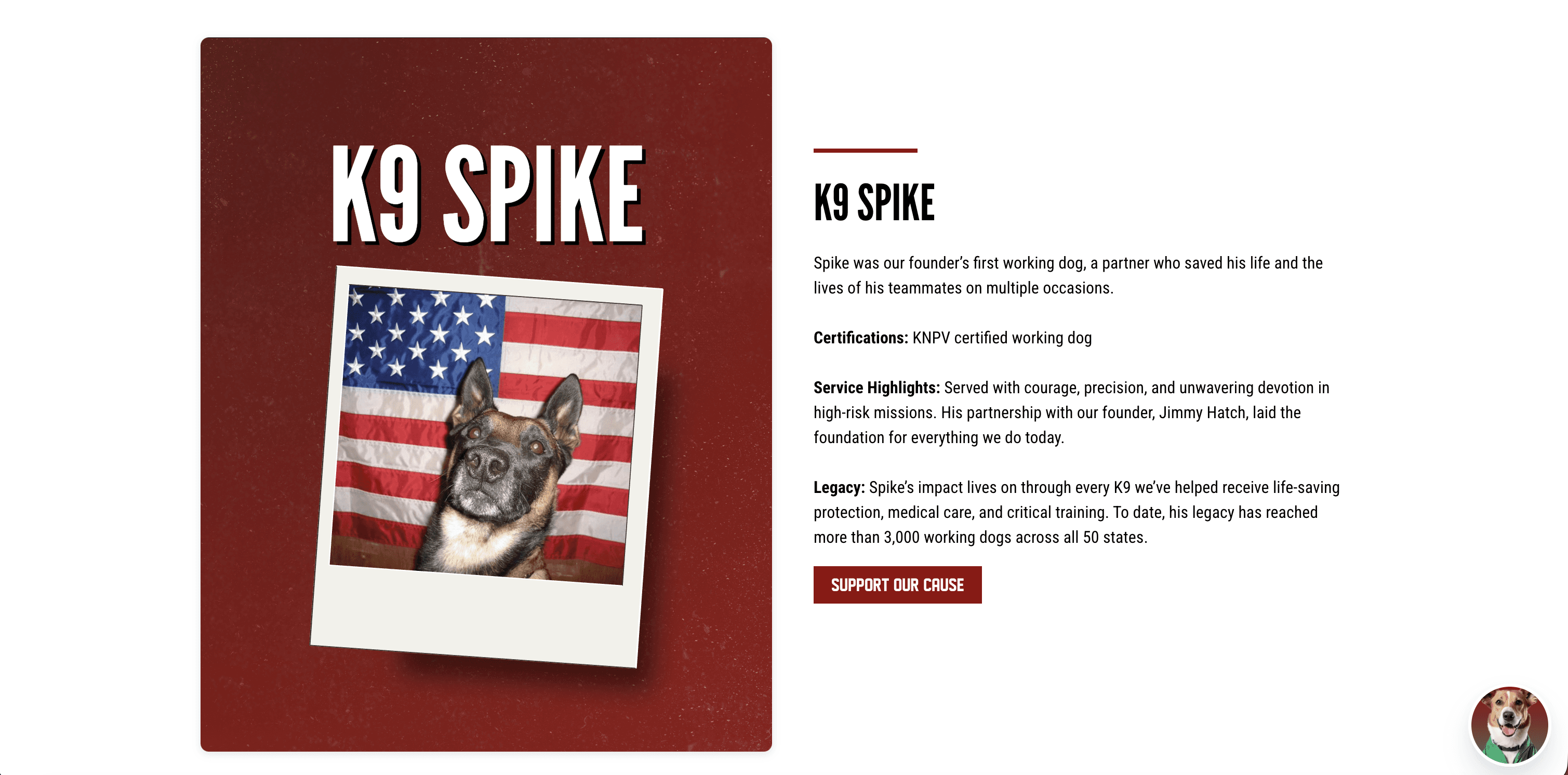Spike's K9 Fund — program page