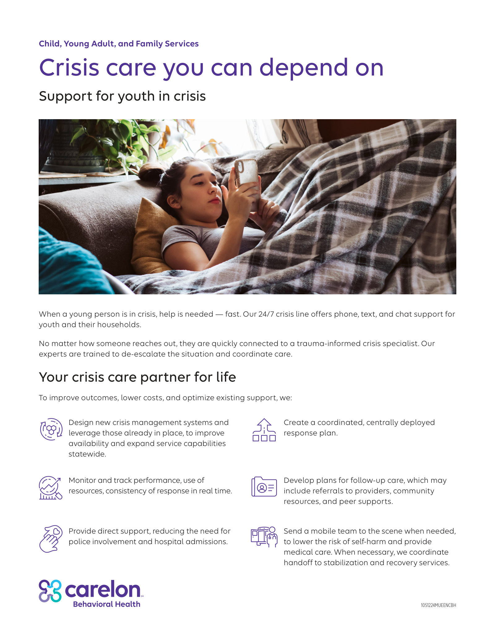 Carelon Behavioral Health crisis capability sheet