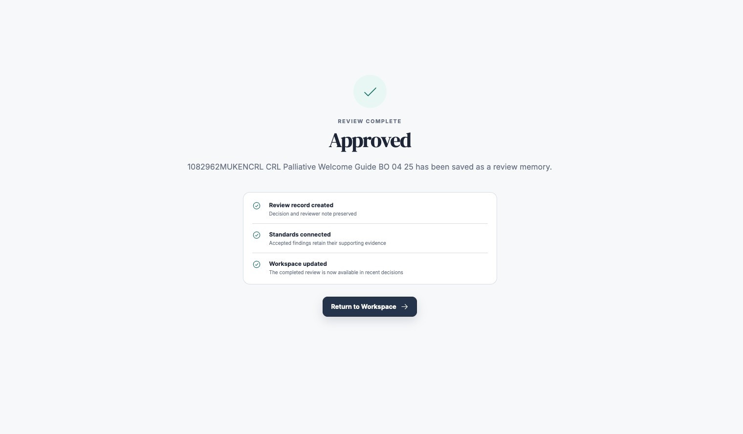 CQAP — review complete: approved, saved as a review memory