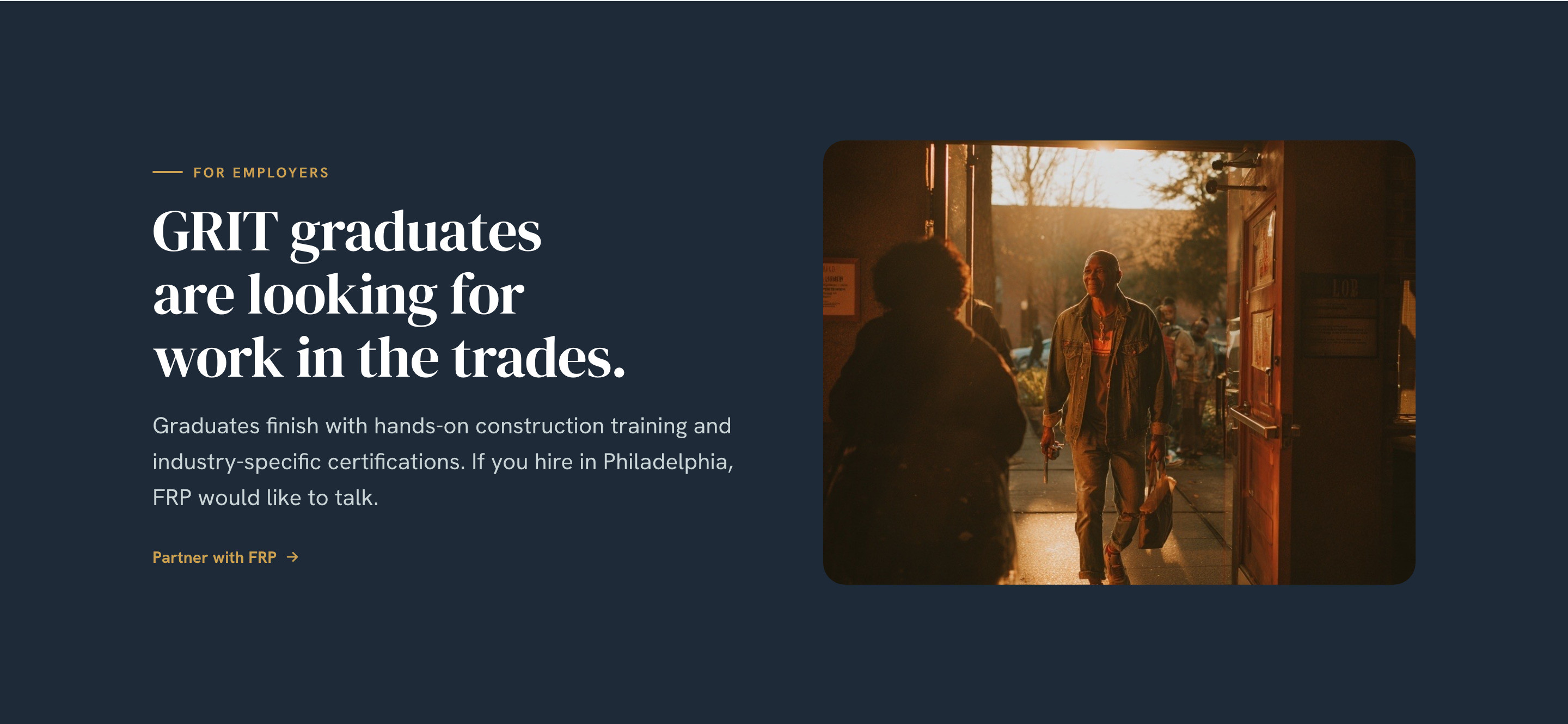 FRP — GRIT Workforce: graduates are looking for work in the trades
