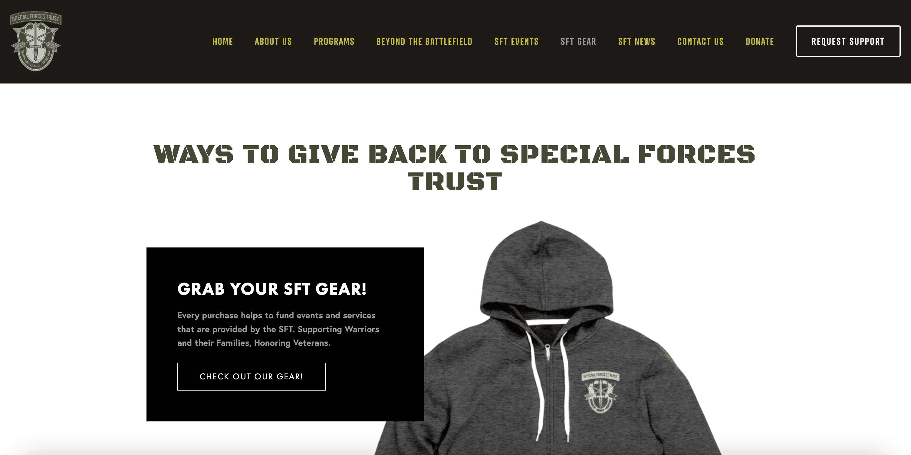 Special Forces Trust — Ways to give back, with branded SFT gear