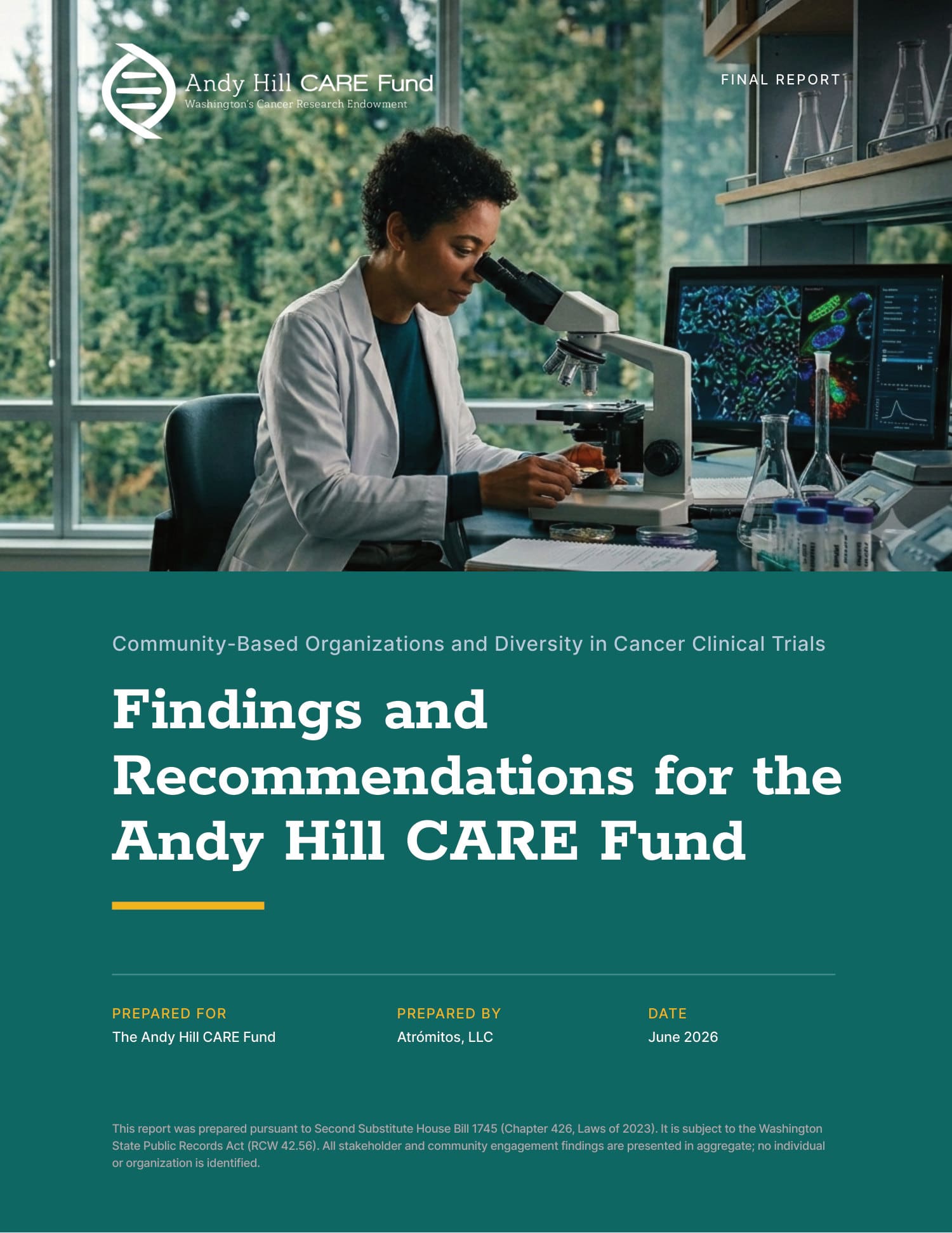 Findings and Recommendations for the Andy Hill CARE Fund — report cover