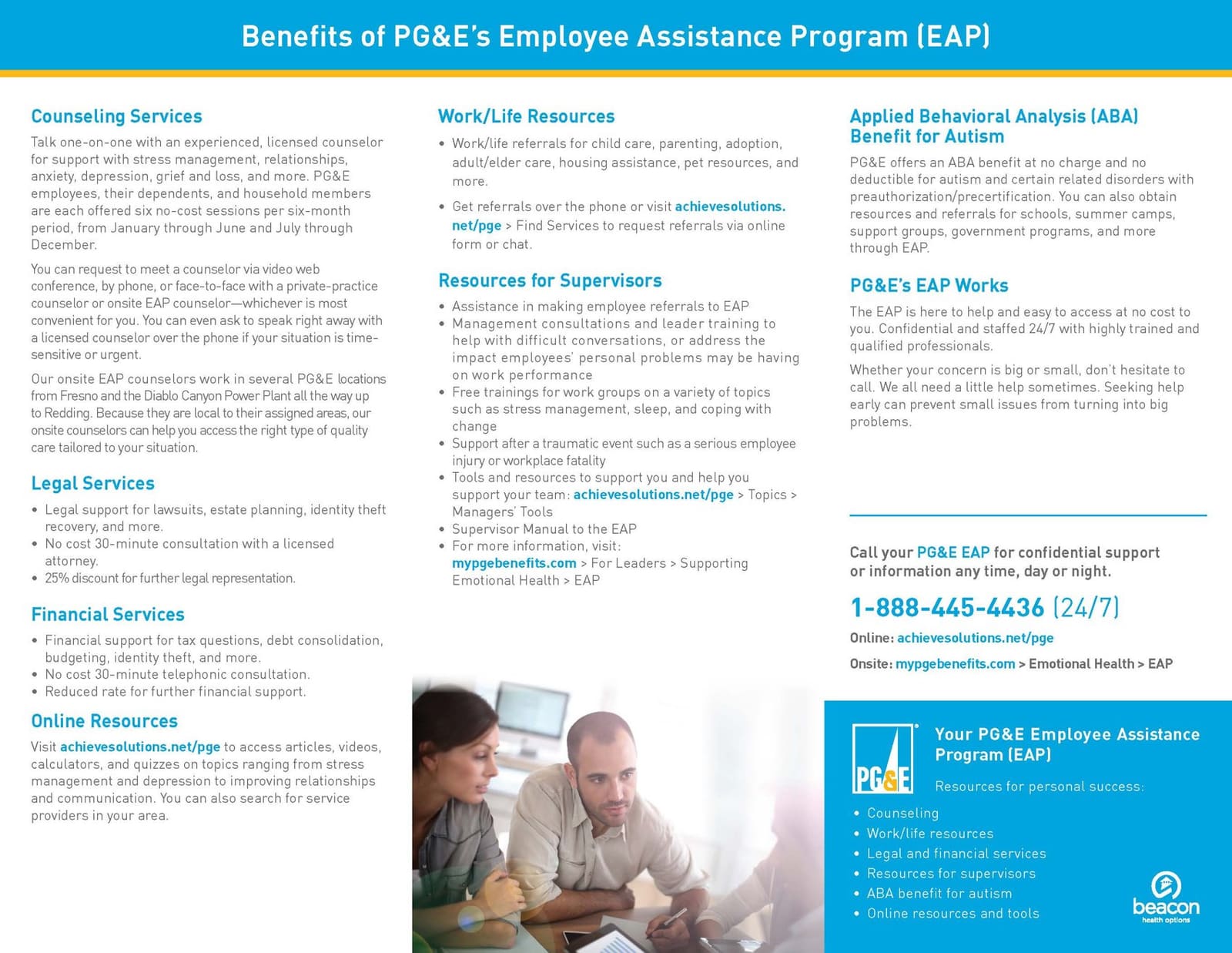 A client-customized EAP brochure produced from the platform templates