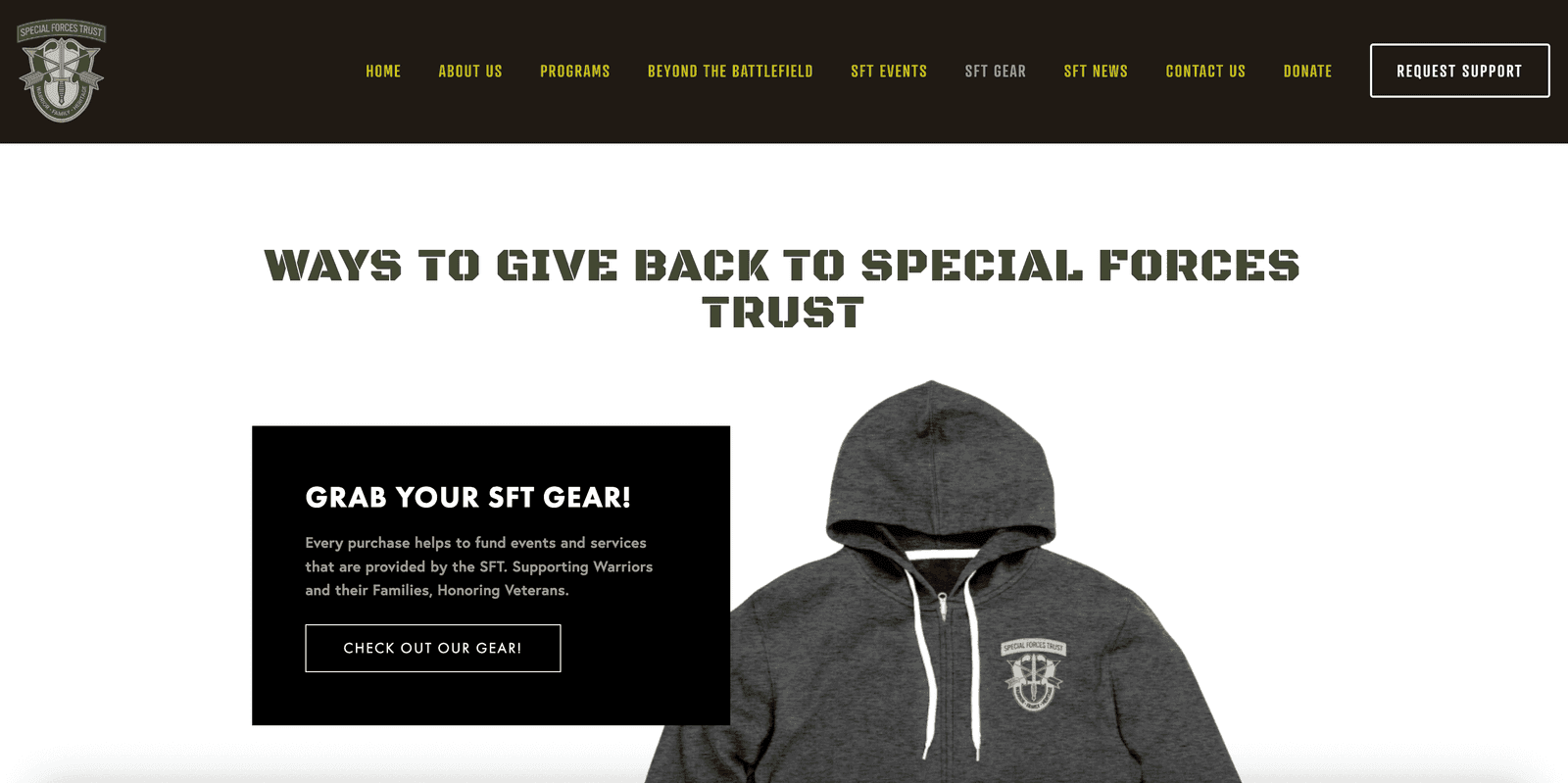 Special Forces Trust — Ways to give back, with branded SFT gear