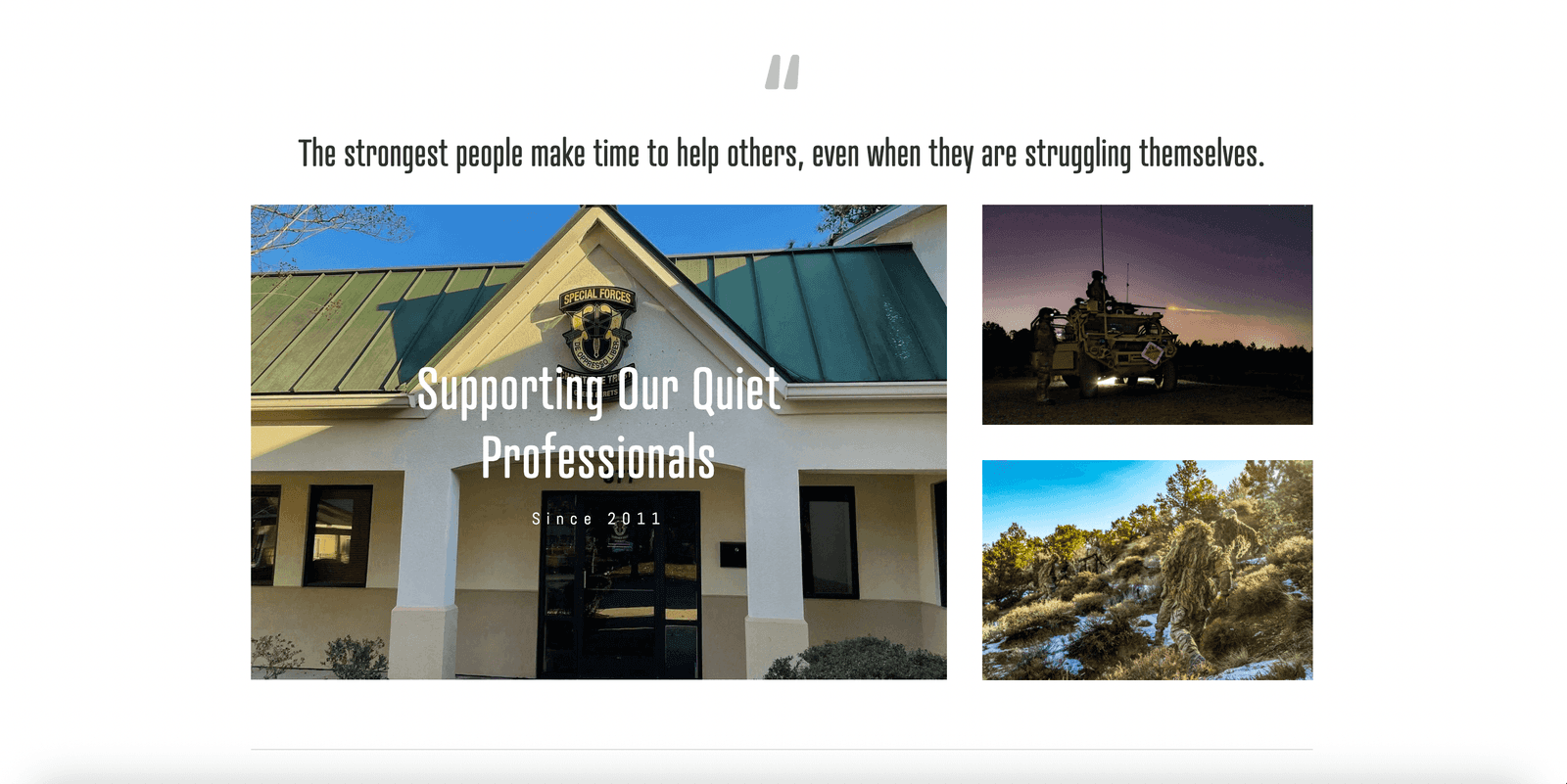 Special Forces Trust — the Supporting Our Quiet Professionals section