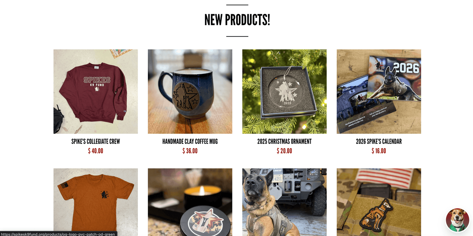 Spike's K9 Fund — the online shop of branded products